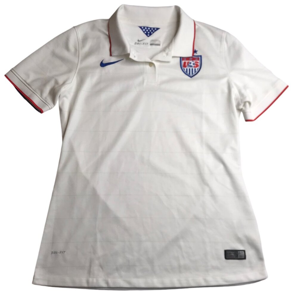 NWOT New Nike Dri-Fit US National Team Soccer Home Jersey White, Sz Women's L